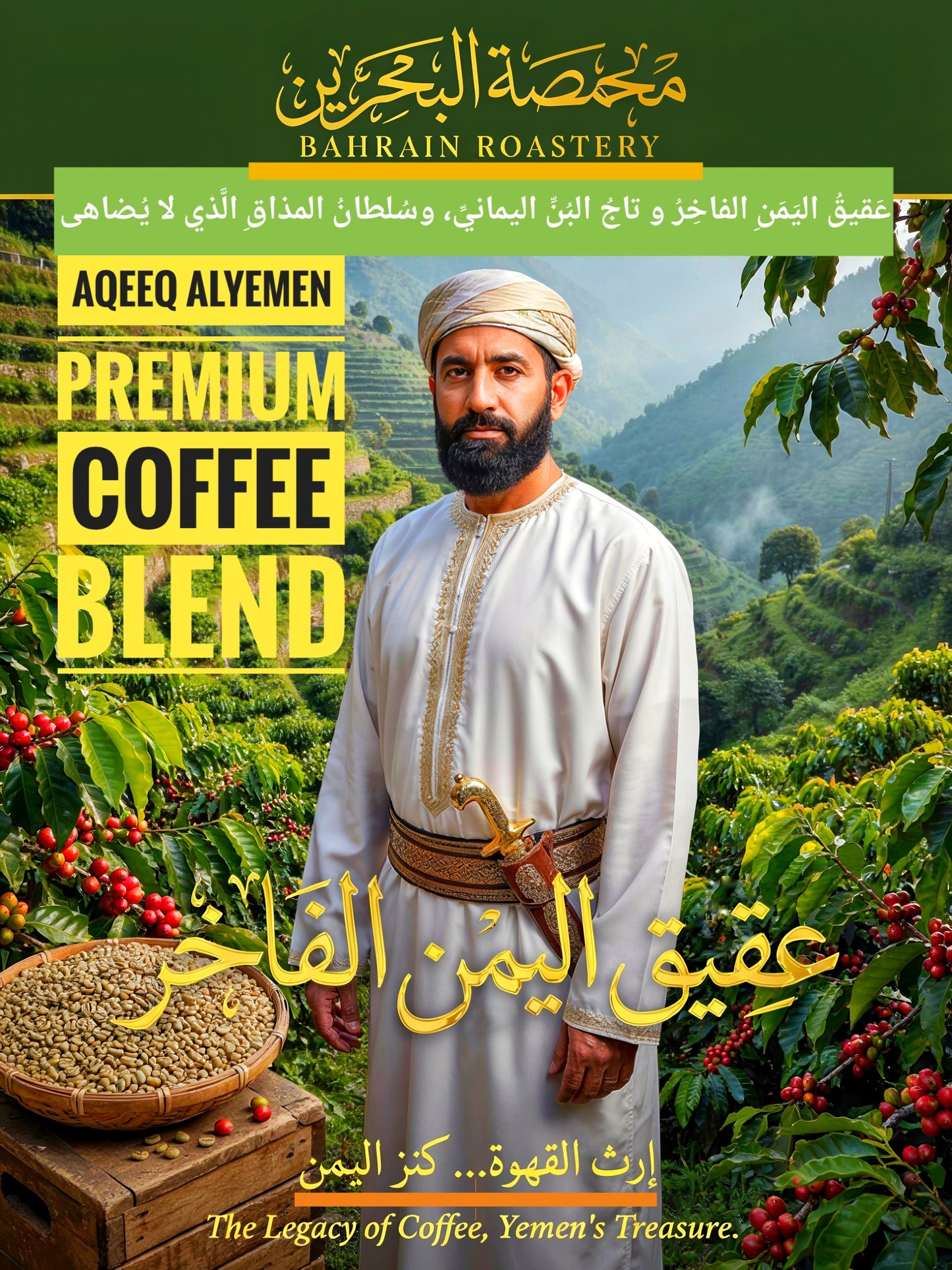 1 KG Aqeeq Al-Yemen Coffee Blend قهوة عقيق اليمن