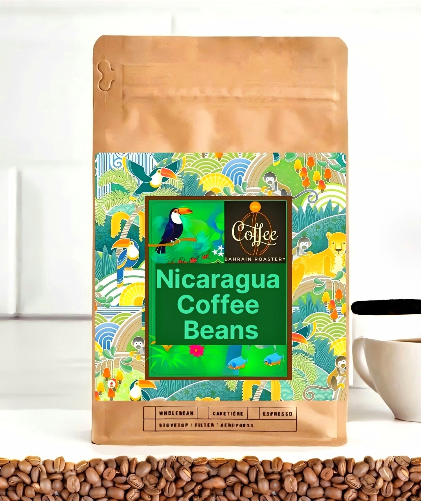 Nicragua Coffee Beans 1/2 KG بن قهوة نيكراغوا